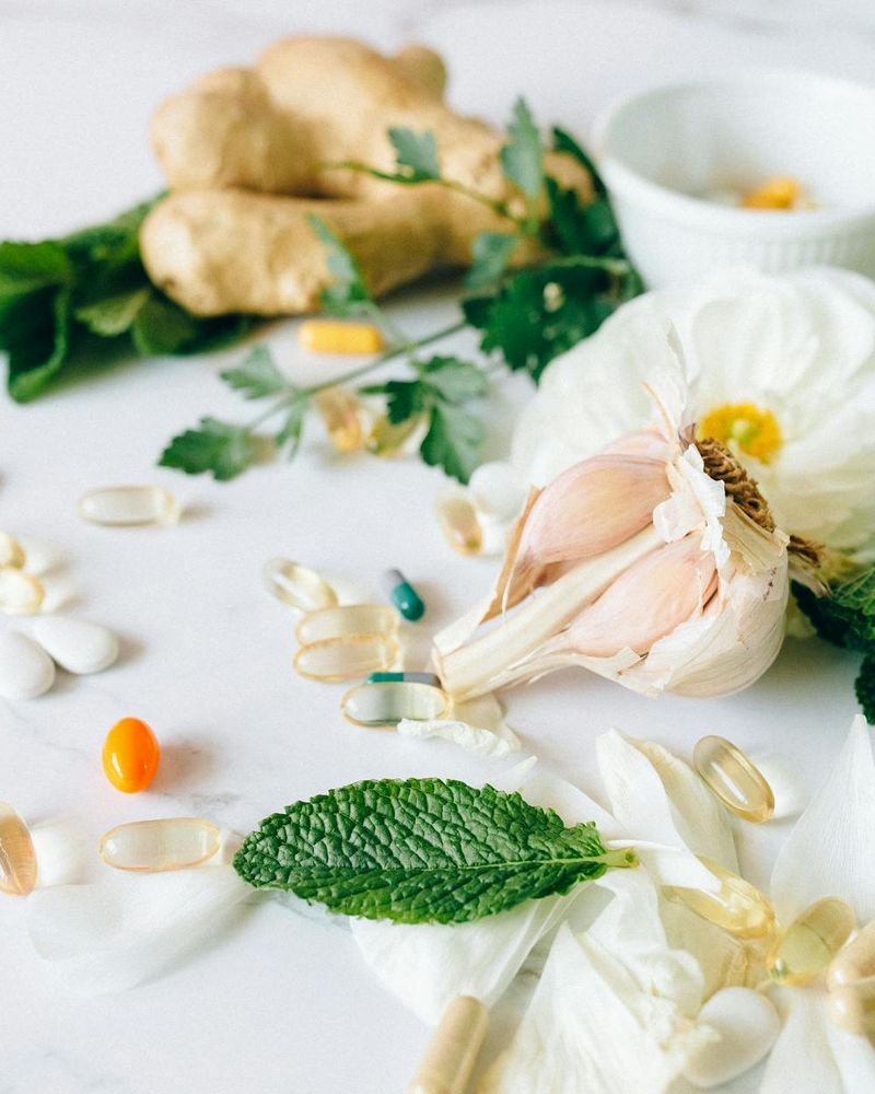 Abstract green herbal elements for metabolic wellness support